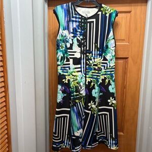 Sandra Darren Geometric Print Dress